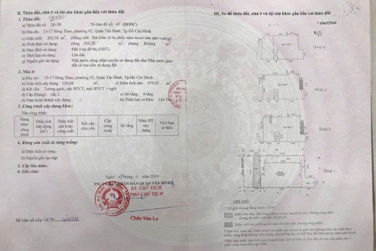 Bán biệt thự 15-17 Sông Thao - DT 11,6x22m - 4 tầng - HĐT 100tr/thg - Giá 70 tỷ!