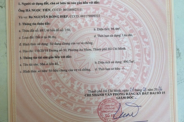 Bán khách sạn góc 110/20/16 đường số 30 - DT 6x18m - Hầm + 6 tầng - 22PN - Giá 38 tỷ!