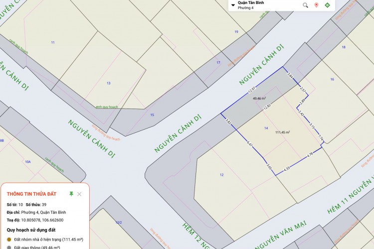 Bán nhà 14 Nguyễn Cảnh Dị - DT 13x12,4m - 3 tầng - Giá 33 tỷ!