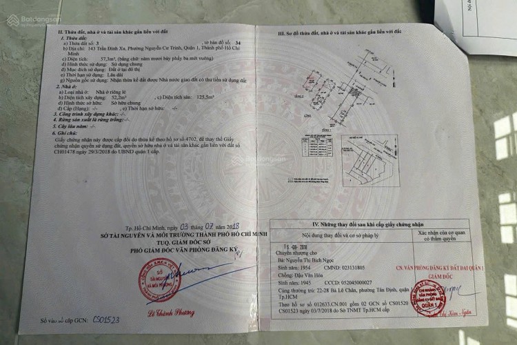 Bán nhà 143 Trần ĐÌnh Xu - DT 4,1x17m - Một lầu - Giá 24,8 tỷ!