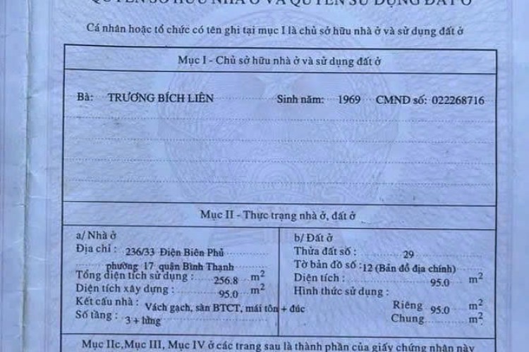 Bán nhà 236/33 Điện Biên Phủ - DT 4,2x24m - 4 tầng - Giá 18,8 tỷ!