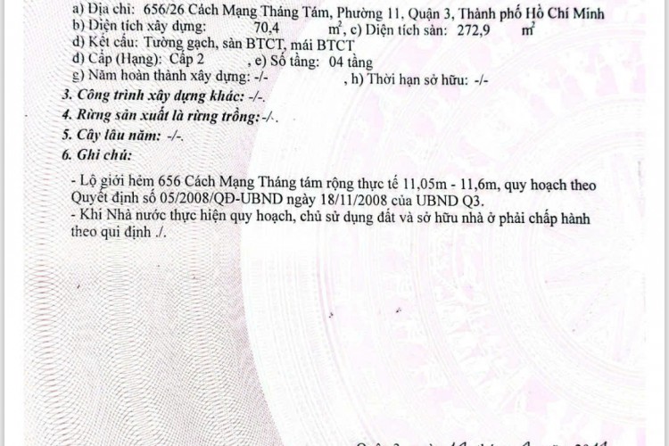 Bán nhà 656/26 Cách Mạng Tháng 8 - 6,1x15m - 4 tấm - Giá 24,9 tỷ!
