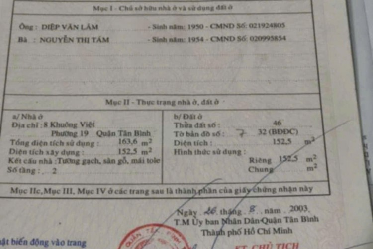 Bán nhà 8 Khuông Việt - DT 7x24m - Cấp 4 - HĐT 35tr/thg - Giá 19,9 tỷ!