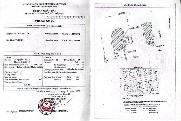 Bán nhà góc 24 Nguyễn Tiểu La - 6x10m - Một lầu - HĐT 44tr/thg - Giá 8 tỷ!