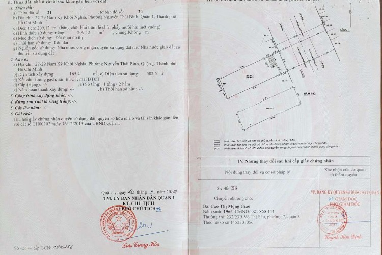 Bán tòa MTKD 27-29 Nam Kỳ Khởi Nghĩa - DT 8,2x25m - 2 hầm + 6 tầng - HĐT 400tr/thg - Giá 270 tỷ!